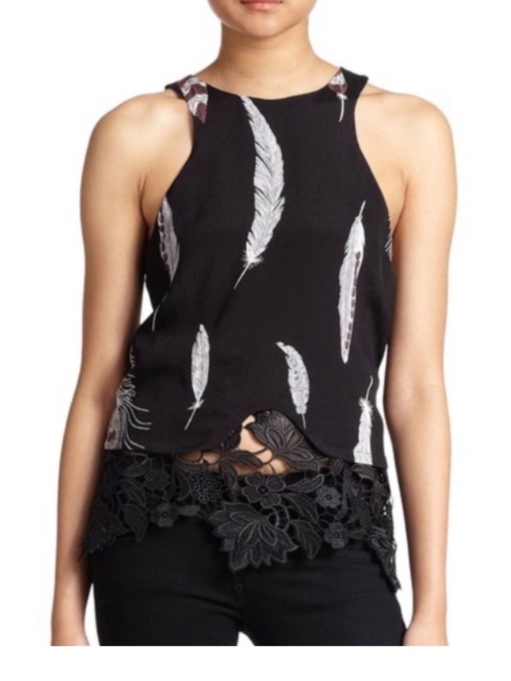 NWOT Line& Dot Revolve feather print top, size M